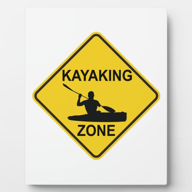 Kayaking Zone Road Sign Fotoplatte (Vorderseite)