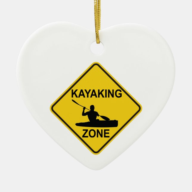 Kayaking Zone Road Sign Keramik Ornament (Vorne)