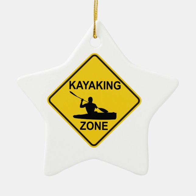 Kayaking Zone Road Sign Keramikornament (Vorne)