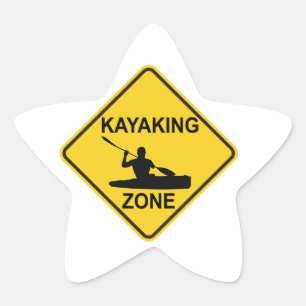 Kayaking Zone Road Sign Stern-Aufkleber