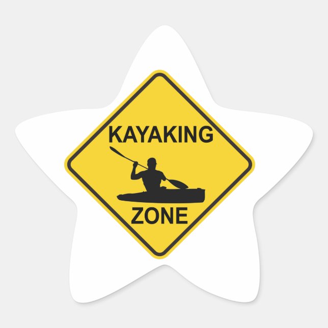 Kayaking Zone Road Sign Stern-Aufkleber (Vorderseite)