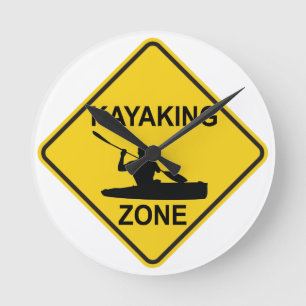 Kayaking Zone Runde Wanduhr