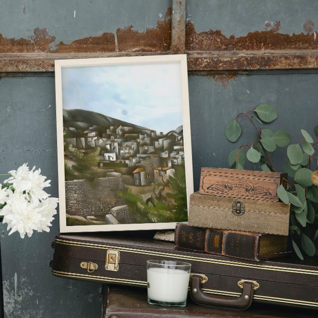 Kayakoy Historische griechische Häuser Abstrakt Poster (Von Creator hochgeladen)