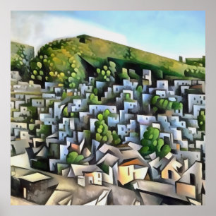 Kayakoy Historische Siedlung Geometrische Kunst Poster