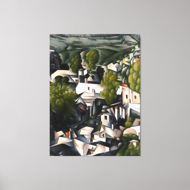 Kayakoy Village Griechische Häuser Abstrakte Kunst Leinwanddruck (Vorderseite)