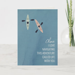 Kayaks auf einer Seenfreundschaft Gruß Karte