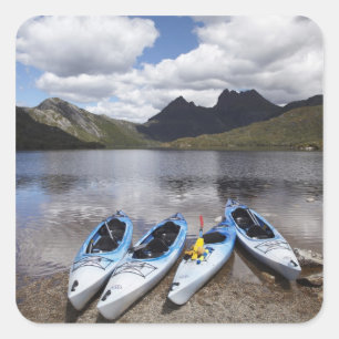 Kayaks, Cradle Mountain und Dove Lake, Cradle Quadratischer Aufkleber
