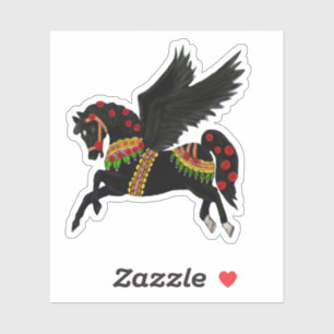 Kayemess Schwarzer Karussell Pegasus Aufkleber