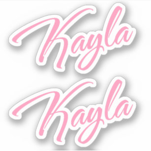 Kayla Decorative Name in Pink x2 Aufkleber
