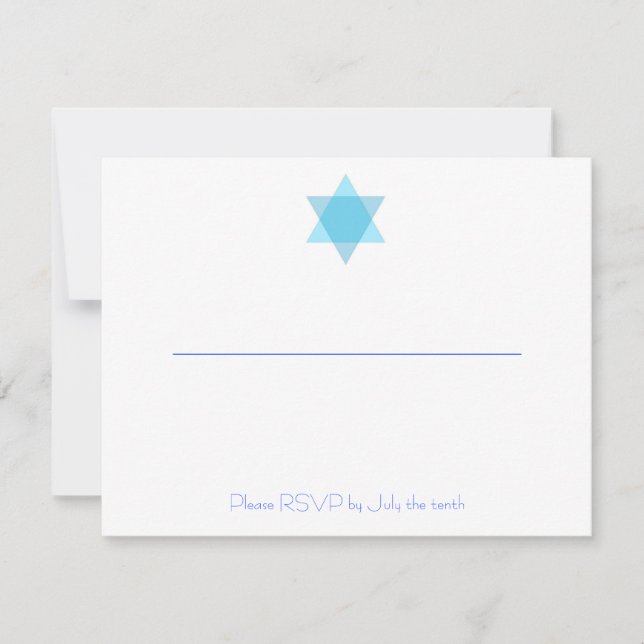 Kayla Michal Bar Bat Mitzvah UAWG Empfang RSVP Karte (Vorderseite)