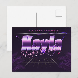 Kayla Name Vorname lila Postkarte Geburtstag