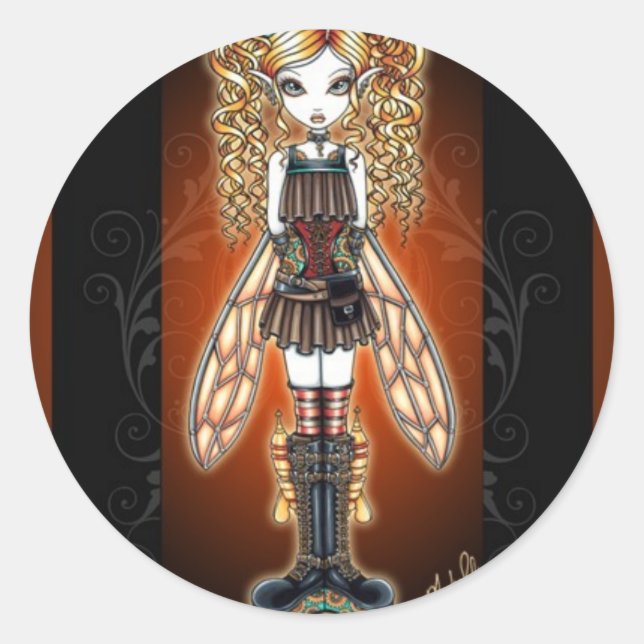 "Kayla" Steampunk Fairy Stickers (Vorderseite)
