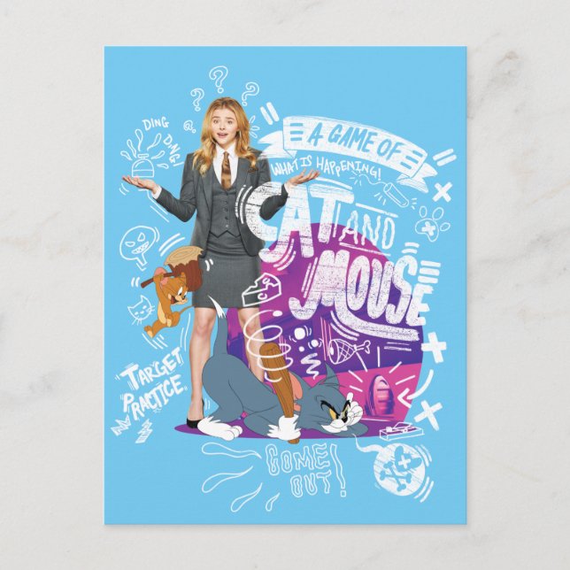 Kayla, Tom & Jerry - ein Spiel mit Katze und Maus Postkarte (Vorderseite)