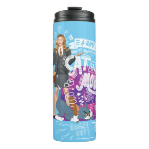 Kayla, Tom & Jerry - ein Spiel von Katze und Maus Thermosbecher