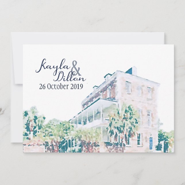 Kayla u. Dillons Schluss Save the Date Einladung (Vorderseite)