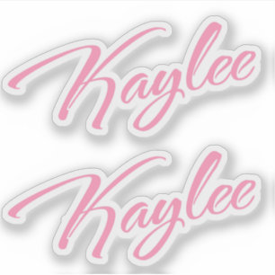 Kaylee-Name in rosa Skript x2 Aufkleber