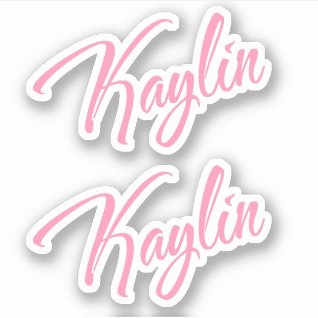 Kaylin Decorative Name in Pink x2 Aufkleber (Vorderseite)