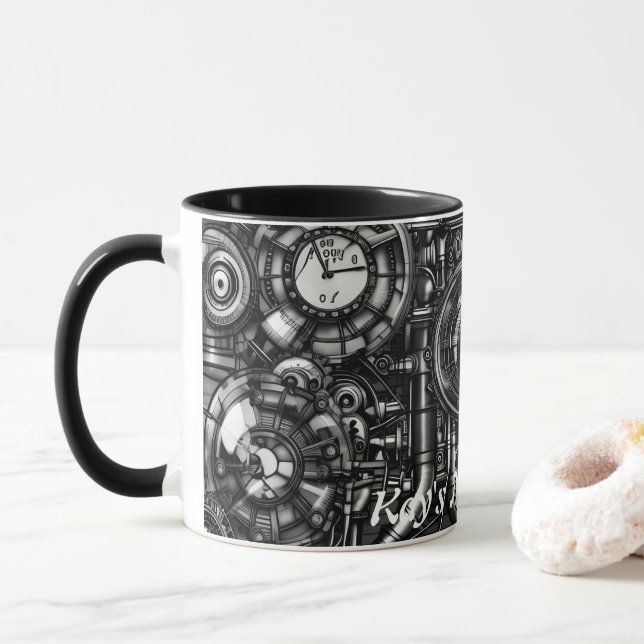Kay's Morning Tee Personalisiert anpassbar Tasse (Mit Donut)