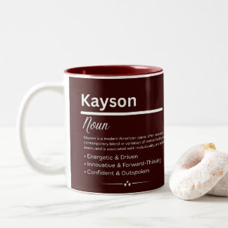 Kayson Personalized Name Zweifarbige Tasse