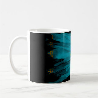 Kazakhstan flag brush stroke, national flag kaffeetasse