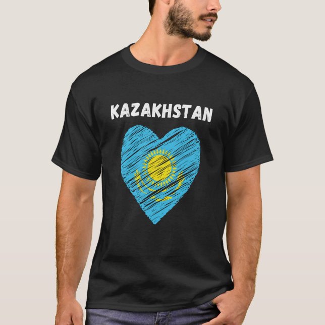 Kazakhstan Flag Holiday Kazakhstan Heart Kazakhsta T-Shirt (Vorderseite)