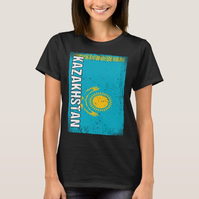 Kazakhstani Flag Kazakhstan  1 T-Shirt (Vorderseite)