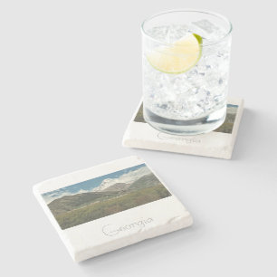 Kazbegi Georgia Church Mounscape Steinuntersetzer