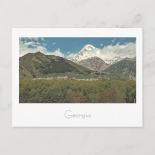 Kazbegi Georgia Church Mountain Landschaft Postcar Postkarte