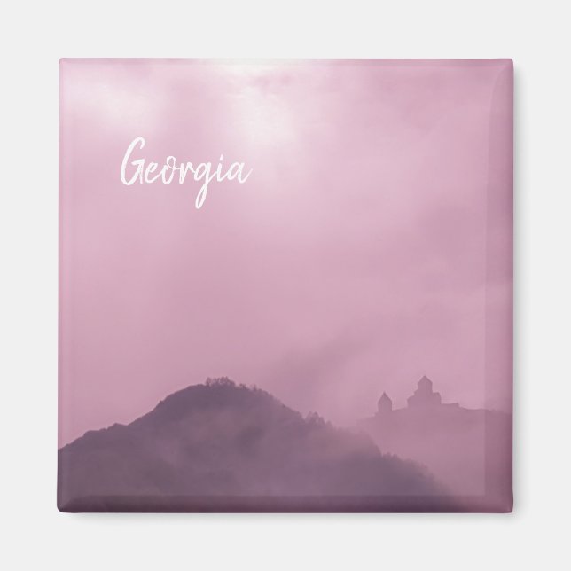 Kazbegi Georgia Gergeti Church Mountain Landschaft Magnet (Vorne)