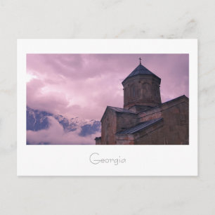 Kazbegi Georgia Gergeti Church Mountain Landschaft Postkarte