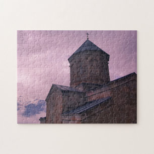 Kazbegi Georgia Gergeti Church Mountain Landschaft Puzzle