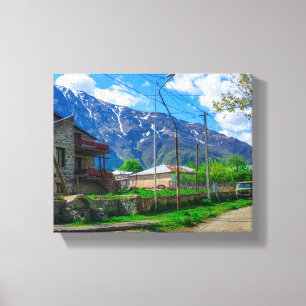 Kazbegi Stepantsminda Georgia Kaukusgebirge Leinwanddruck