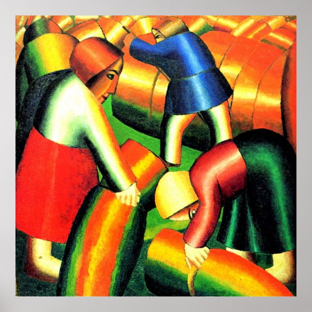 Kazimir Malevich--Ernte einbringen, Poster (Vorne)