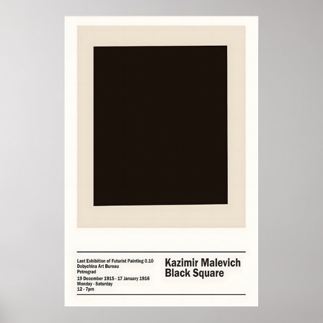 Kazimir Malevich Exhibition Black Square 1915 Poster (Vorne)