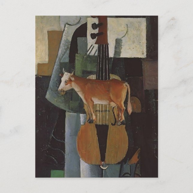 Kazimir Malevich- Kuh und Fiddle Postkarte (Vorderseite)