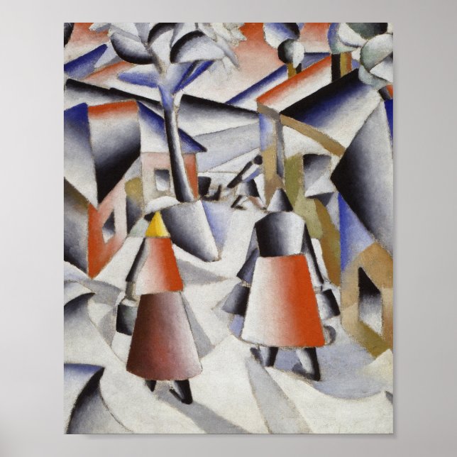 Kazimir Malevich - Vormittag im Dorf Poster (Vorne)