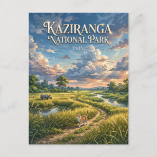 Kaziranga-Nationalpark Indien Postkarte