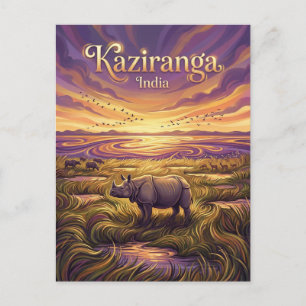 Kaziranga-Nationalpark Indien Postkarte