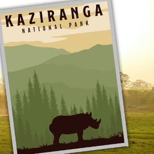 Kaziranga Nationalpark Safari Indien Reise  Postkarte