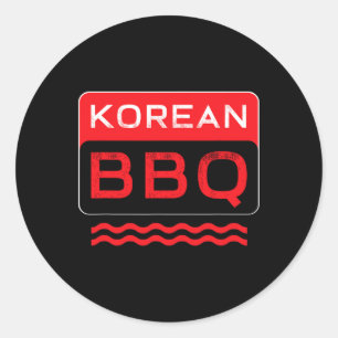 Kbbq Koreanischer Bbq-Liebhaber Asiatischer Koch B Runder Aufkleber