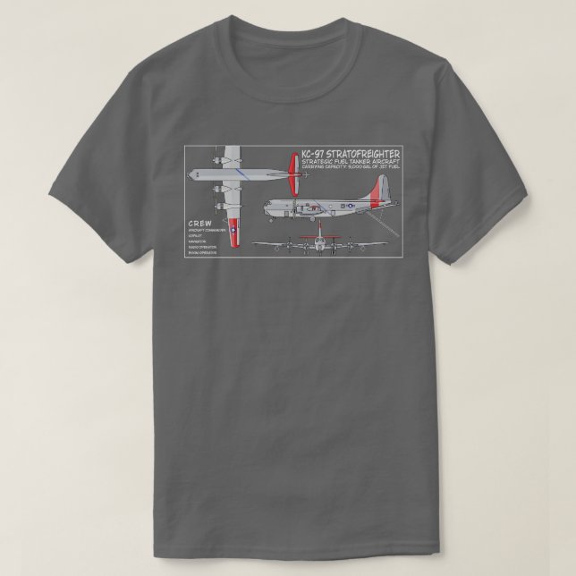 KC97 Stratofrachter American Tanker Aircraft Diag T-Shirt (Design vorne)
