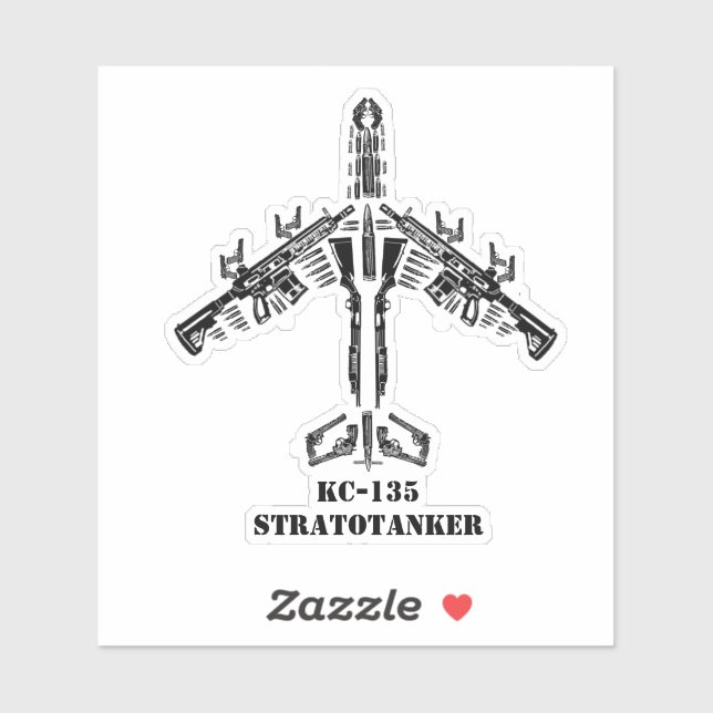 KC-135 Firearm-Silhouette Aufkleber (Blatt)