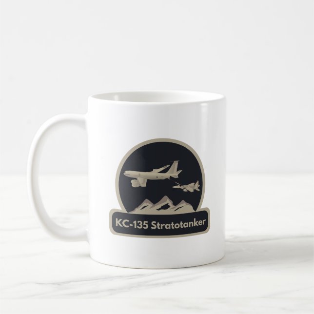 KC-135 Flugzeugbetankung F-15 Kaffeetasse (Links)