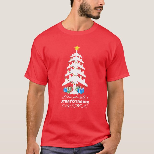 KC-135 Stratotanker Weihnachtsbaum T-Shirt (Vorderseite)