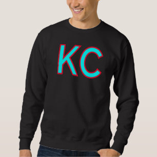 KC Aquamarin BlueRed KC 2 Briefe Kansas City Class Sweatshirt