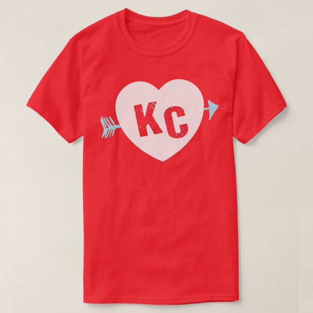 KC Heart Arrow KC (Kansas City) 2Letter KC Herz T-Shirt (Design vorne)
