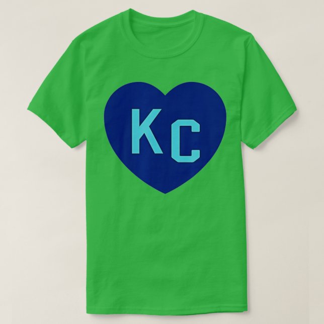 KC Heart KC (Kansas City) KC Love KC Powder Blue K T-Shirt (Design vorne)