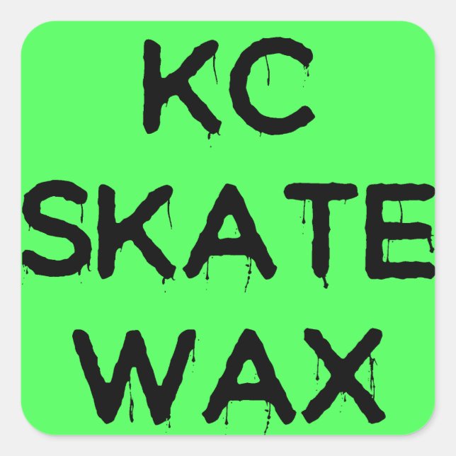 KC Skate Wachs Logo-Aufkleber Quadratischer Aufkleber (Vorderseite)