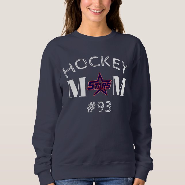 KC Stars - Hockey-Mama (dunkel) mit Spielernummer Sweatshirt (Vorderseite)