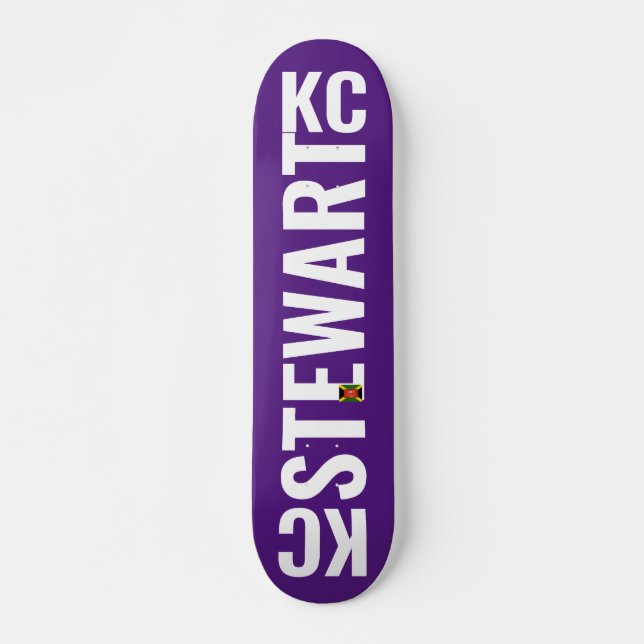 KC STEWART Skateboard, 7¾" Deck Skateboard (Vorne)